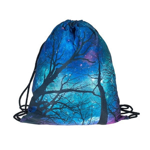 3D Print Drawstring Backpack Rucksack Shoulder Bags Gym Bag Muti color